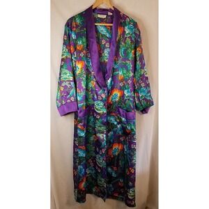 Vtg Victoria's Secret Gold Label Floral Kimono Robe‎ Multicolor Women Sm NO BELT
